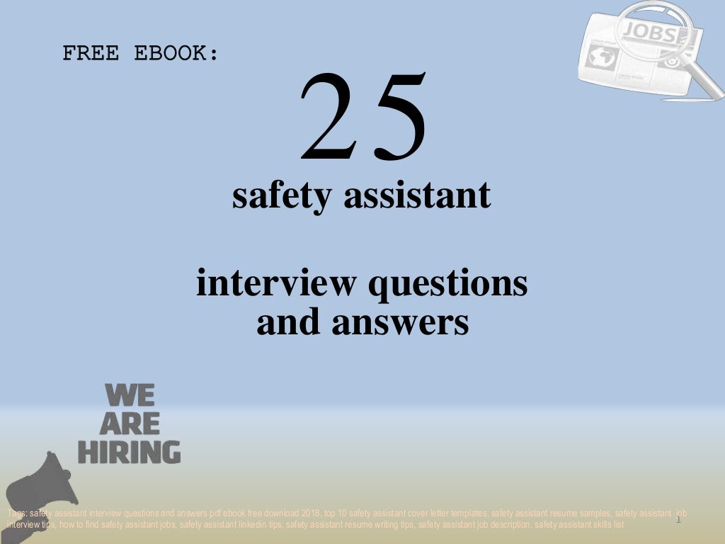 Top 25 safety assistant interview questions and answers pdf ebook fre…