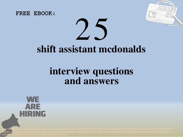 pics Mcdonalds Interview Questions And Answers slideshare