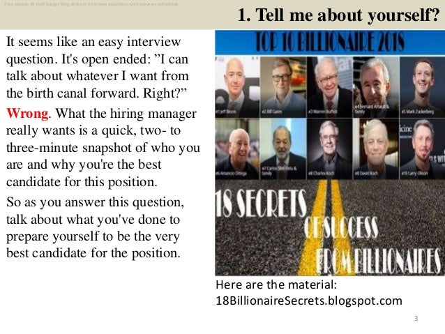Top 25 Shift Burger King Director Interview Questions And