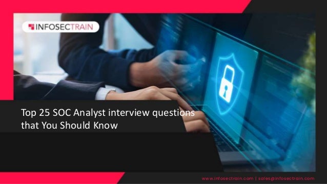 Top 25 SOC Analyst interview questions
that You Should Know
www.infosectrain.com | sales@infosectrain.com
 