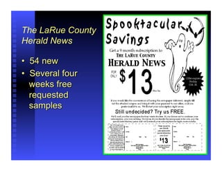Susan Rowell, Publisher of
The Lancaster (SC) News,
authorized funding of a
kiosk program that has
produced 620 new paid
s...