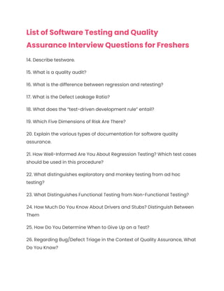 Software Testing and QA Interview Questions | PDF