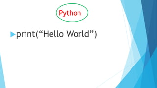 Python
print(“Hello World”)
 