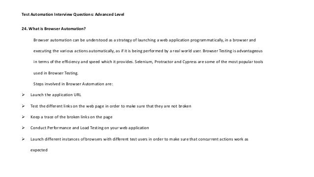 Top 30 Automation Testing Interview Questions | PPTX