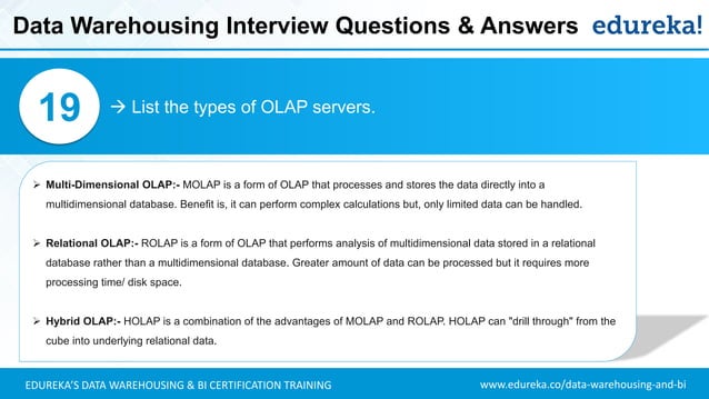Data Warehouse Interview Questions And Answers | Data Warehouse ...