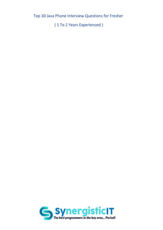 Top 30 Java Phone Interview Questions Answers for Freshers, 1 to 2 ...