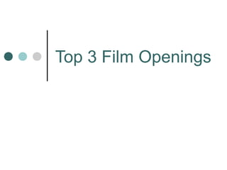 Top 3 Film Openings
 