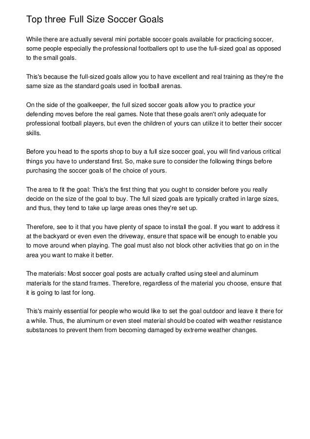 full size goal posts