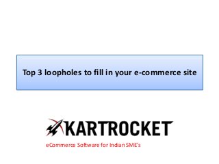 Top 3 loopholes to fill in your e-commerce site
eCommerce Software for Indian SME’s
 