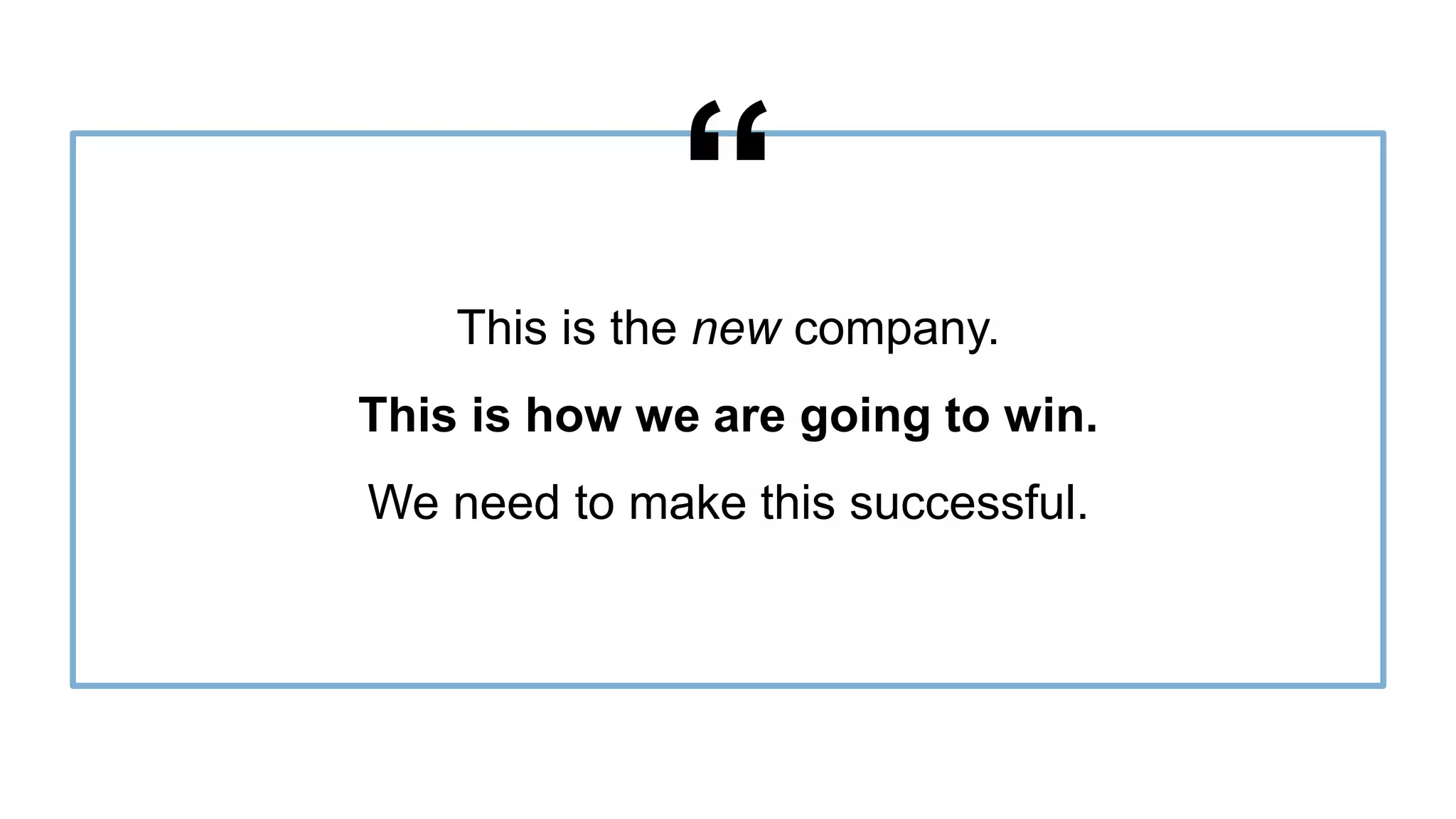 Proprietary and Confidential ©2016 OpenView Investments, LLC. All Rights Reserved 14
This is the new company.
This is how we are going to win.
We need to make this successful.
“
 