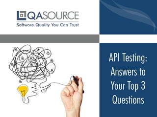 API Testing:
Answers to
Your Top 3
Questions
 