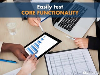 Easily test
CORE FUNCTIONALITY
 