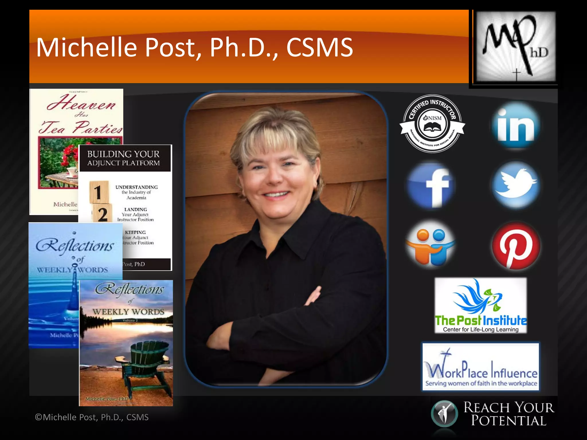 Michelle Post, Ph.D., CSMS
©Michelle Post, Ph.D., CSMS
 