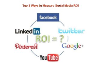 Top 3 Ways to Measure Social Media ROITop 3 Ways to Measure Social Media ROI
 