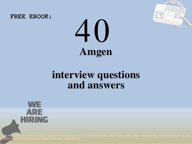 top 40 amgen interview questions and answers pdf ebook free amgen careers