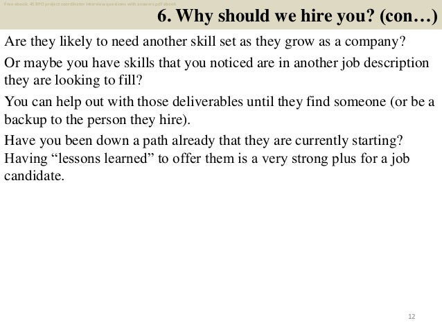 Why Should We Hire You For Bpo Job - Job Retro