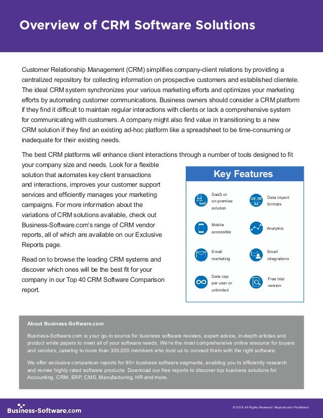 Top 40 Crm Software Report 2016 Edition