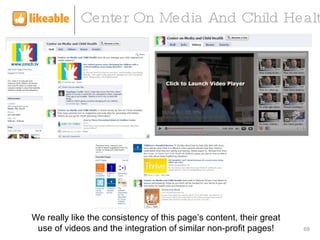 Center On Media And Child Health We really like the consistency of this page’s content, their great use of videos and the integration of similar non-profit pages! 