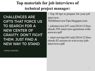 Top 40 technical project manager interview questions and answers pdf ...