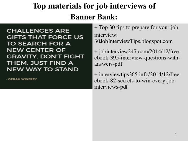 Top 45 Banner Bank Interview Questions And Answers Pdf