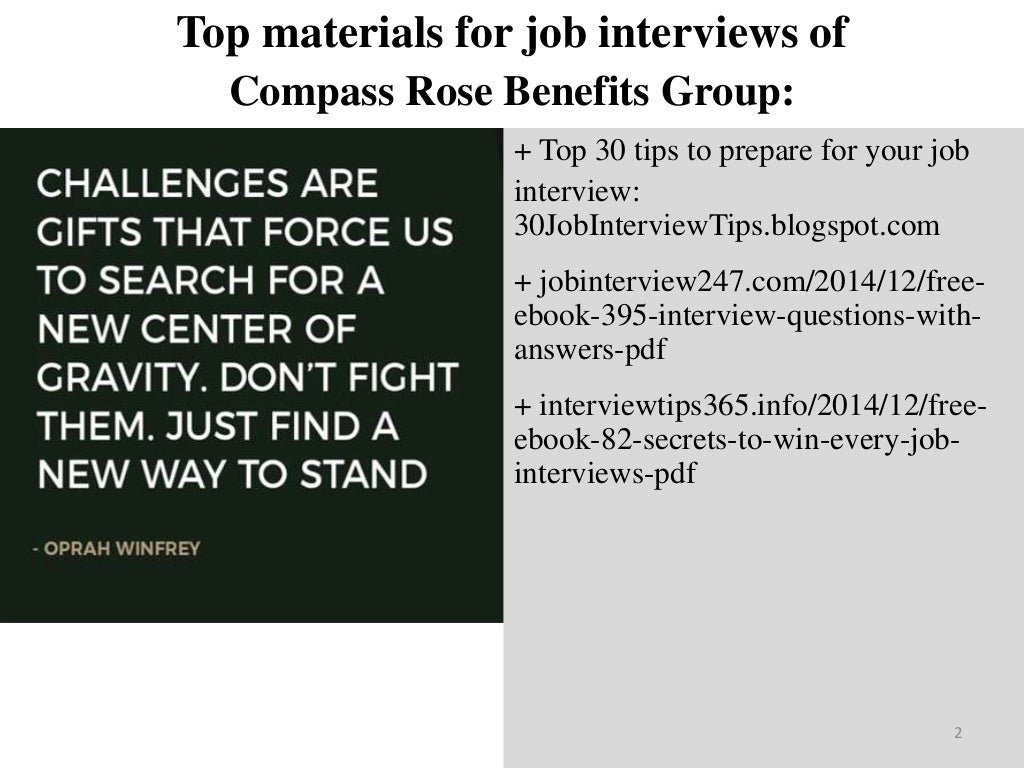 Top 45 compass rose benefits group interview questions and answers pdf