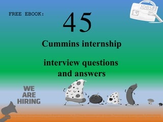 Top 45 Cummins Internship Interview Questions And Answers Pdf