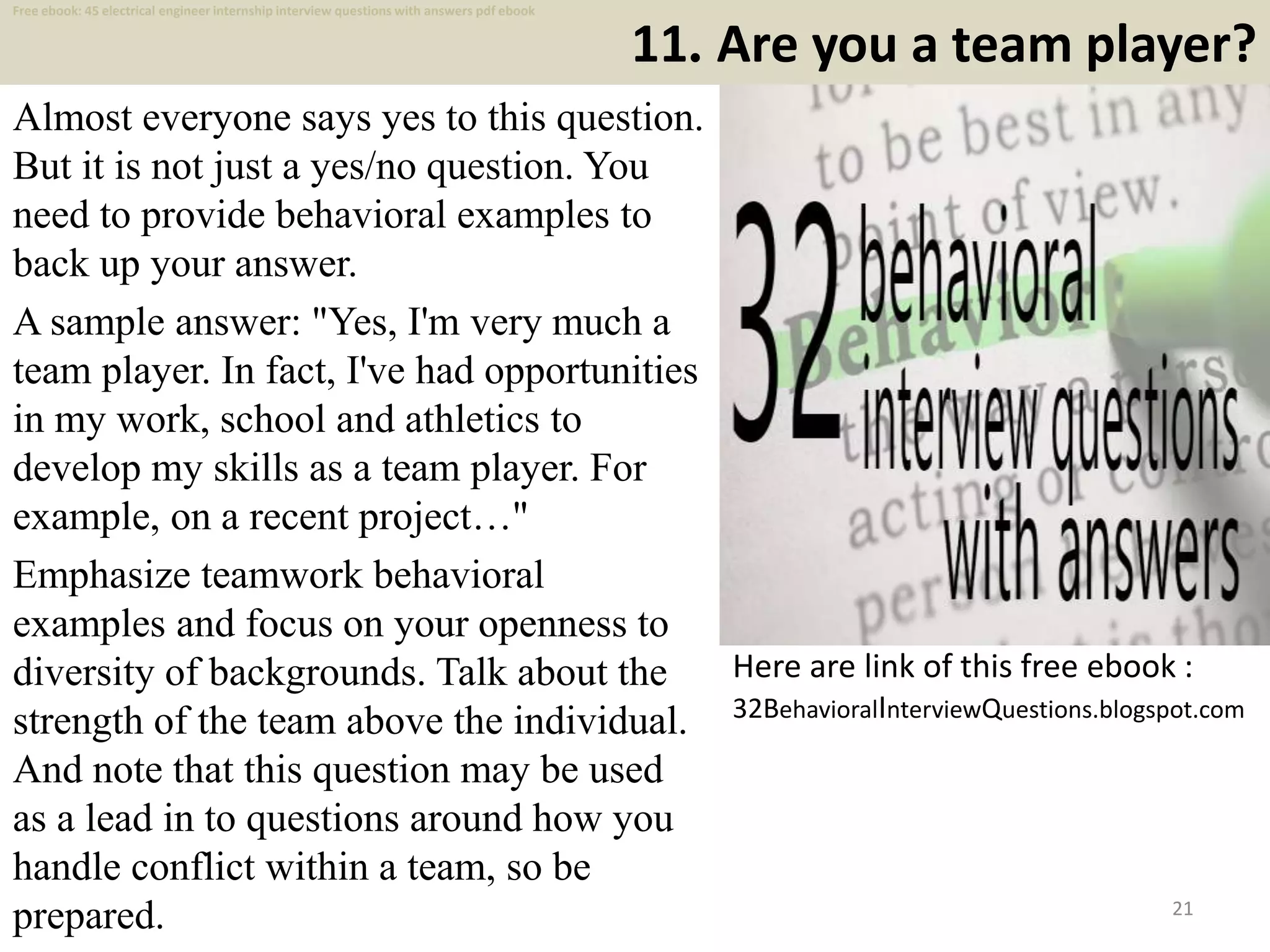 Top 45 electrical engineer internship interview questions and answers