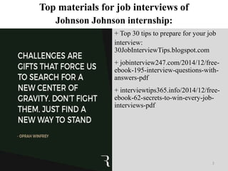 Top 45 Johnson Johnson Internship Interview Questions And Answers Pdf