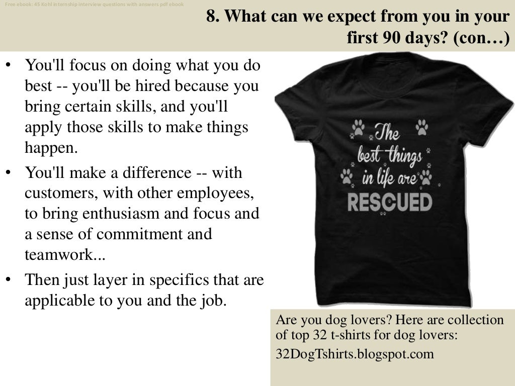 Top 45 kohl internship interview questions and answers pdf