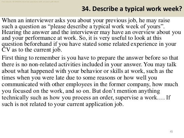 top 45 oneok interview questions and answers pdf typical work week