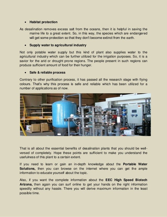 Top 4 benefits of desalination plants
