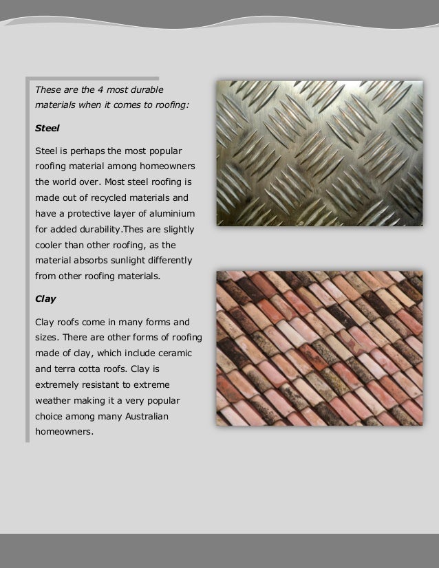 Top 4 durable materials for roofing