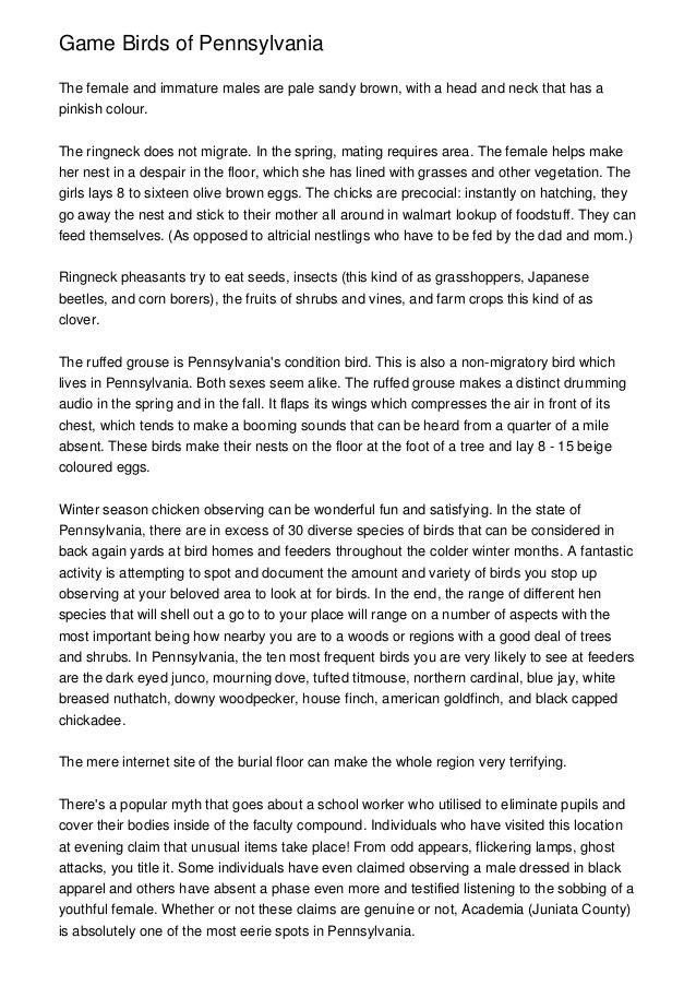 Game Birds of Pennsylvania