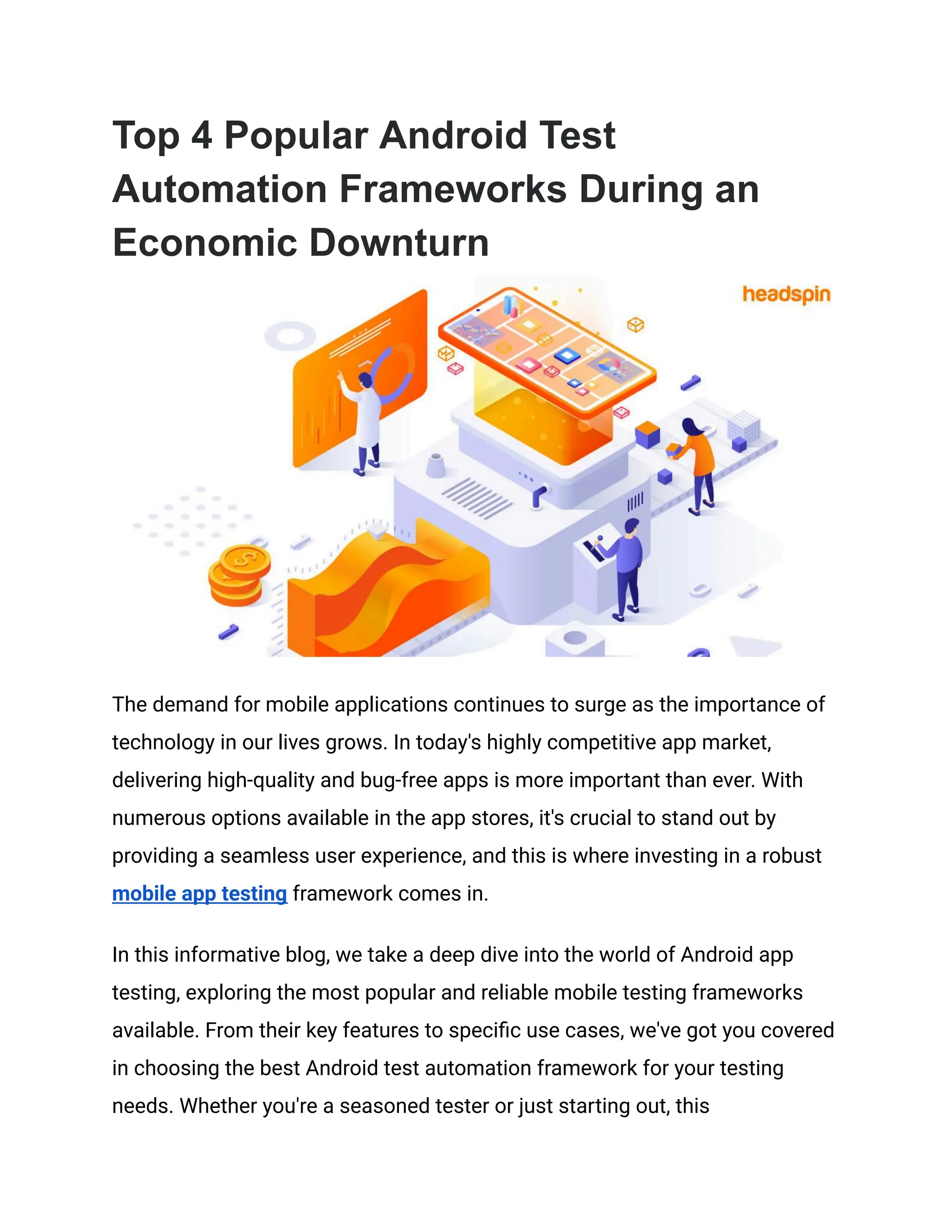 Top 4 Popular Android Test Automation Frameworks During an Economic ...