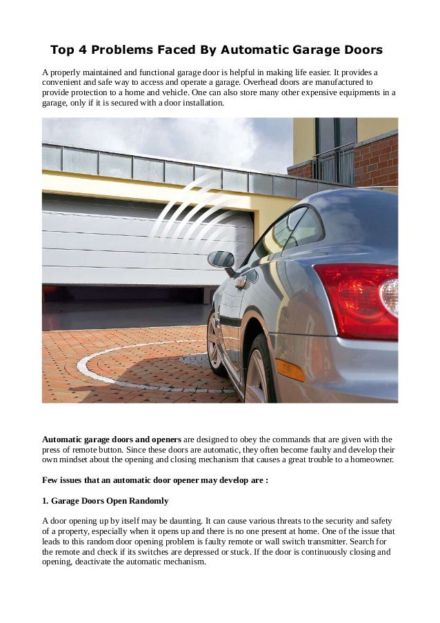 Top 4 Problems Faced By Automatic Garage Doors