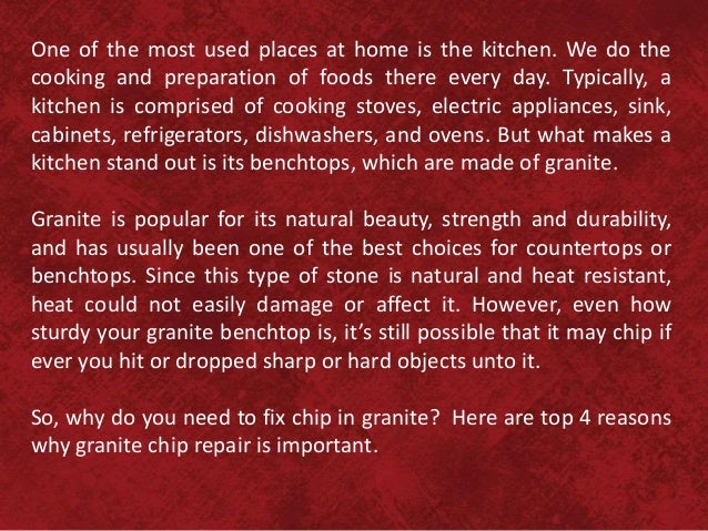 Top 4 Reasons Why You Need To Fix Chip In Granite