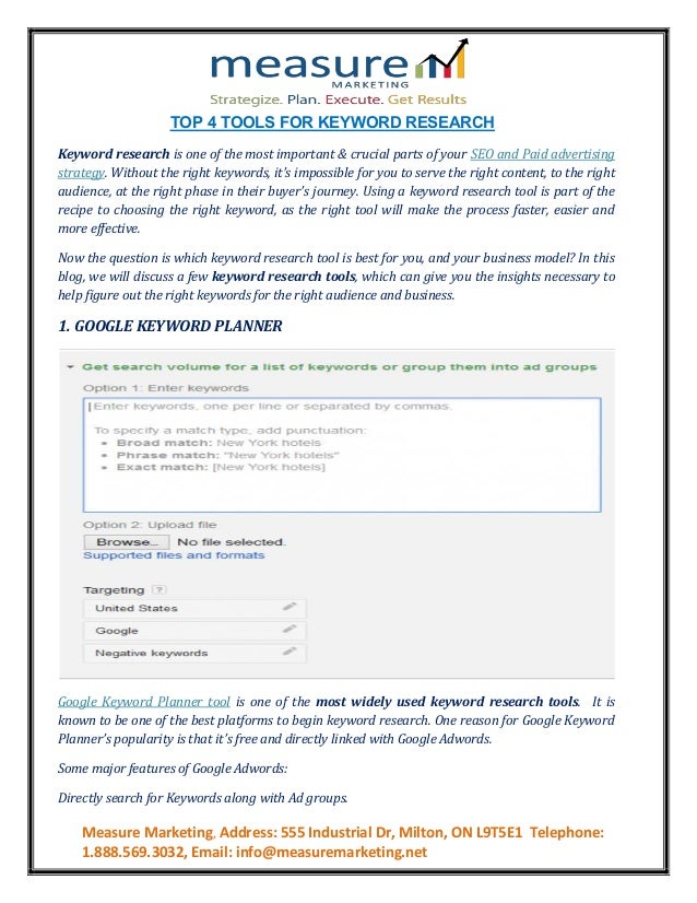Top 4 Tools For Keyword Research