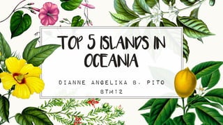 TOP 5 ISLANDS IN
OCEANIA
Dianne Angelika B. Pito
BTM12
 
