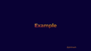 Example
Example
Example
@philnash
 