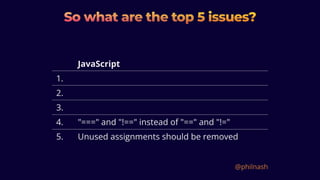 The top 5 JavaScript issues in all our codebases