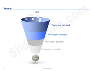 10 www.slidebooks.com10
Funnel
Place your own text
Place your own text
Place your own text
Place your own text
Output
Input
 