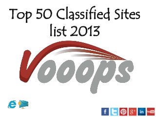 Top 50 Classified Sites
list 2013
 