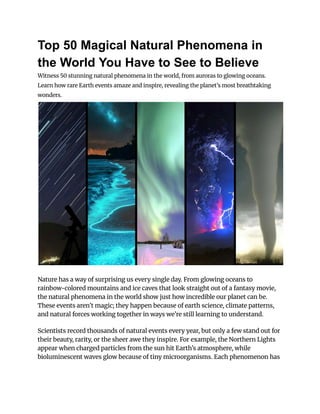 Top 50 Magical Natural Phenomena in the World You Have to See to ...
