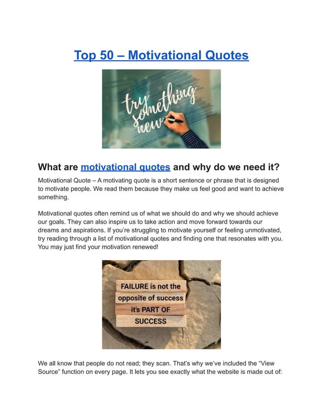 Top 50 Motivational Quotes PDF