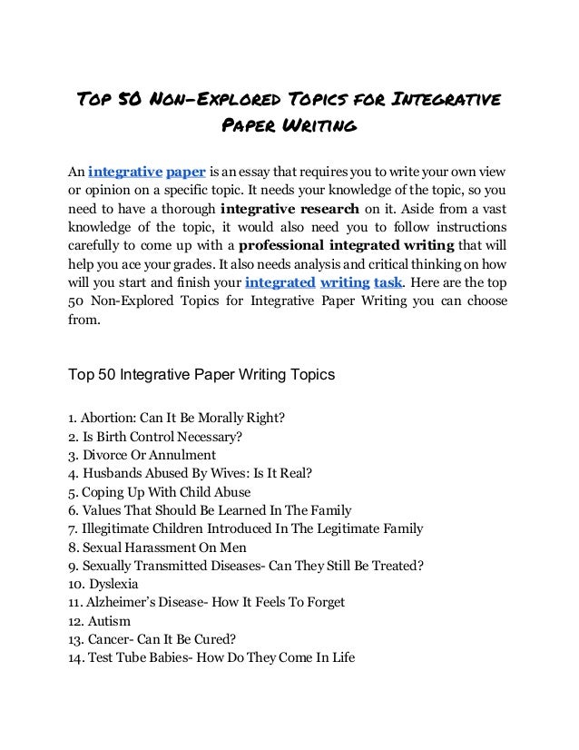 50 essay topics