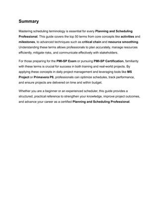 Top 50 Scheduling Terms Every Planning and Scheduling Professional ...