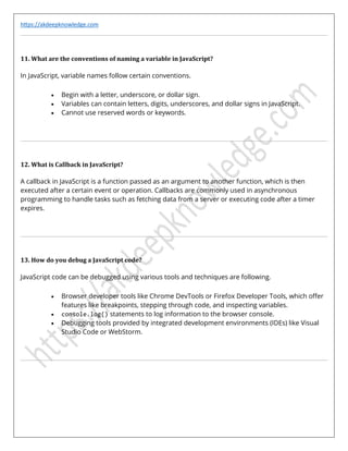 JavaScript Interview Questions with Answers | PDF