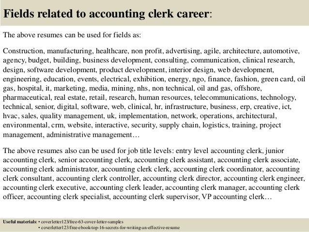 Accounting clerk cover letter examples