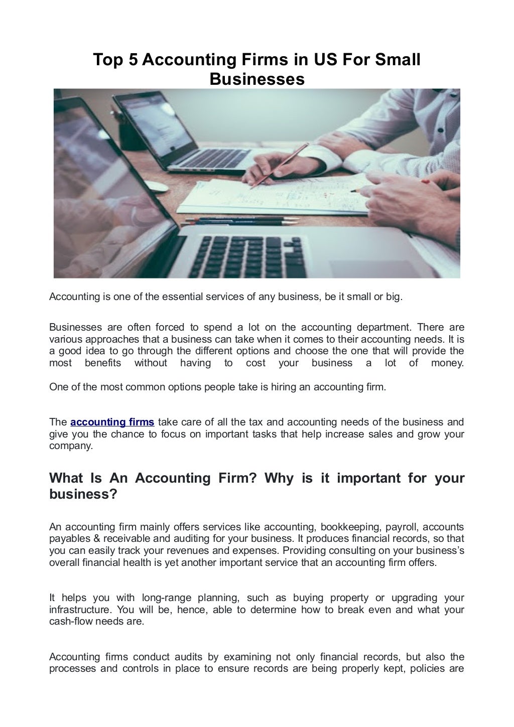 Top 5 accounting firms in us for small businesses