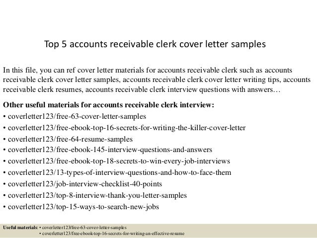 Cover letter accounts receivable officer